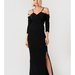 Rochie neagra de seara crapata pe picior (Medeea)