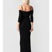 Rochie neagra de seara crapata pe picior (Medeea)